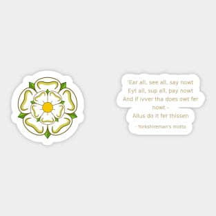 Yorkshireman's Creed Sticker